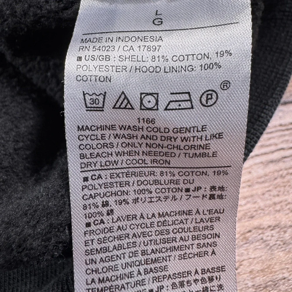 Banana Republic Clean Fleece Hoodie Sweatshirt‎ Black Mens Medium/Large